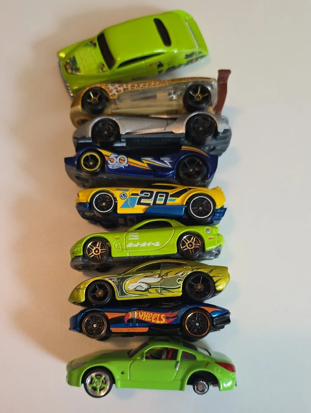 Assorted Hot Wheels Cars - Ford GT, Fast Fish, Mazda RX7, Dodge Charger And More
